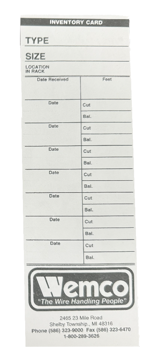 Inventory Cards (100 count)